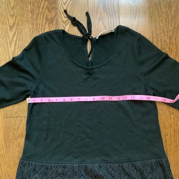 LOFT Black Sweater with Lace Detail and Bow on the back. Size M. - Picture 5 of 9